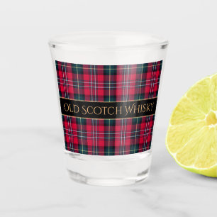 Vaso De Chupito Whisky escocés del tartán rojo (personalizable)