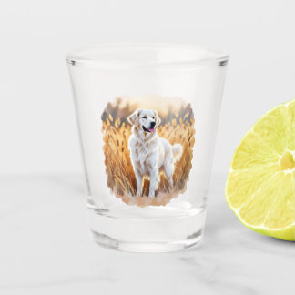 Vaso De Chupito White Golden Retriever Dog