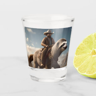 Vaso De Chupito "Wild West se pregunta: Vaquero montando un caball