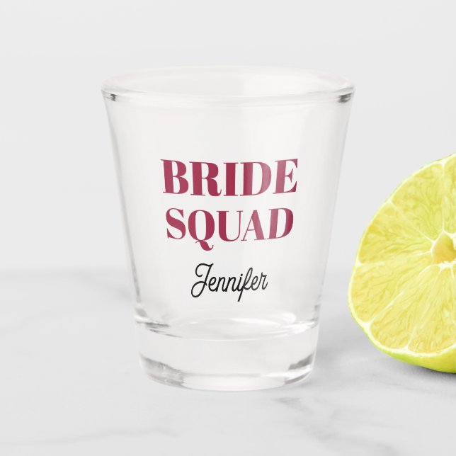 Vaso De Chupito Wine Red Wedding Bride Squad Personalized (Anverso)