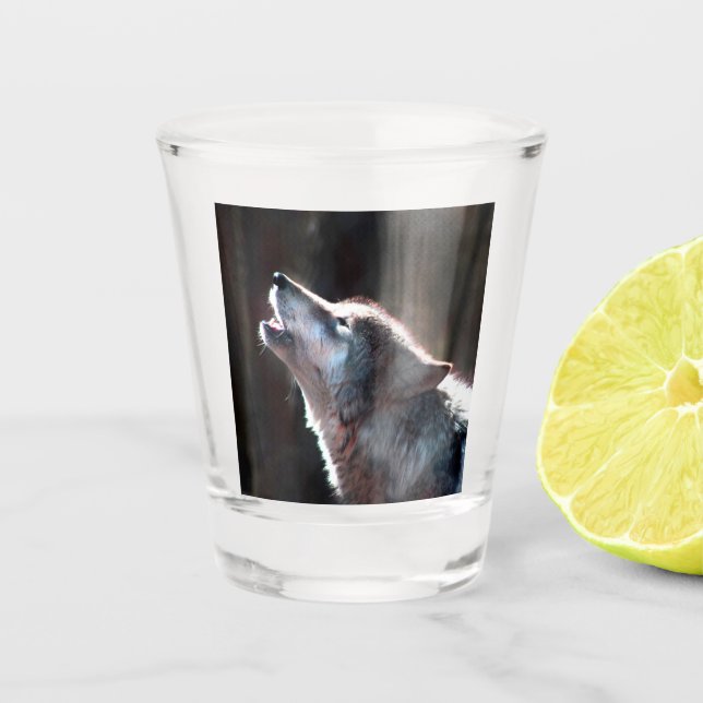 Vaso De Chupito Wolf Howling Lone Wolf (Anverso)