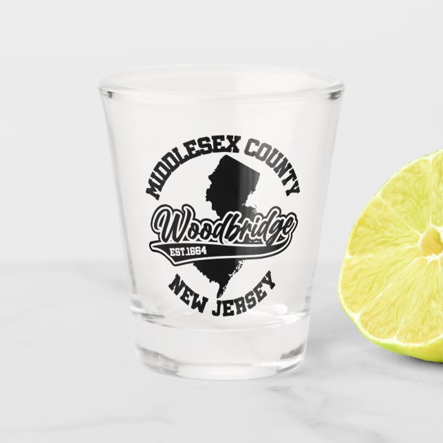Vaso De Chupito Woodbridge, Nueva Jersey (Anverso)