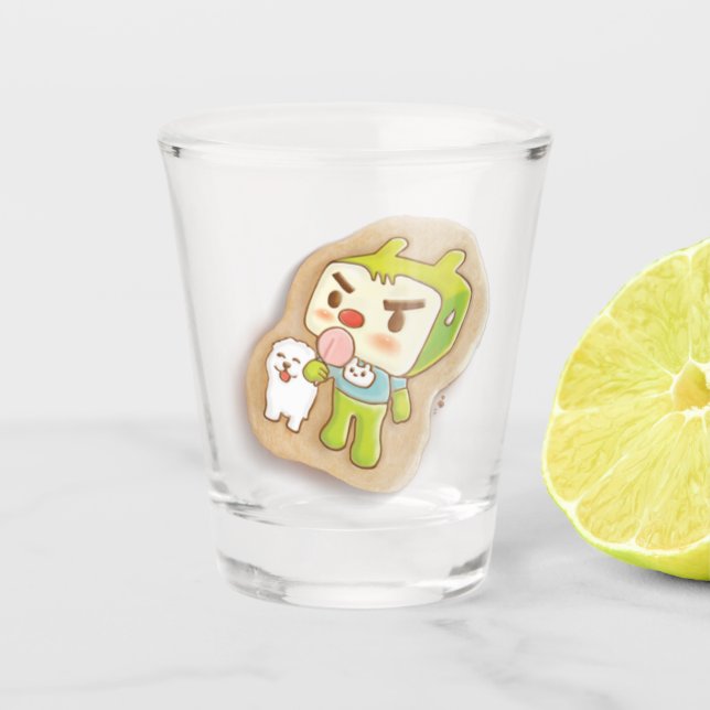 Vaso De Chupito XiaoTieJun Gritando cookies (Anverso)