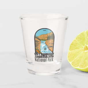 Vaso De Chupito Yellowstone Parque Nacional Fuego Cae Vintage