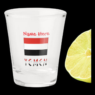 Vaso De Chupito Yemen Bandera Yemení Roja Personalizada