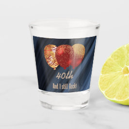 Vaso De Chupito Yo sigo rodando Purpurina de oro Globos Rojos Cump