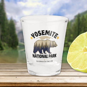 Vaso De Chupito Yosemite Bear Forest Vintage