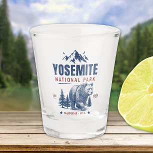 Vaso De Chupito Yosemite National Park Vintage Bear T-Shirt