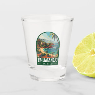 Vaso De Chupito Zihuatanejo México Viaje Arte Vintage