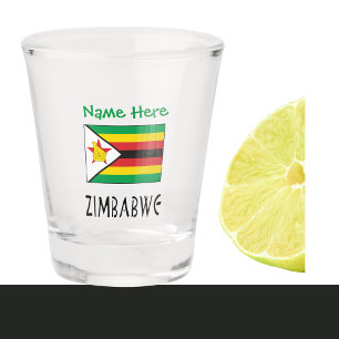 Vaso De Chupito Zimbabwe Bandera de Zimbabwe Personalización Verde