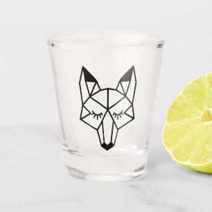 Vaso De Chupito Zorro geométrico negro moderno