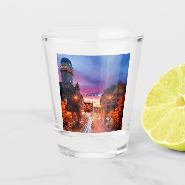 Vaso De Chupito Zúrich Suiza Sunset (Anverso)