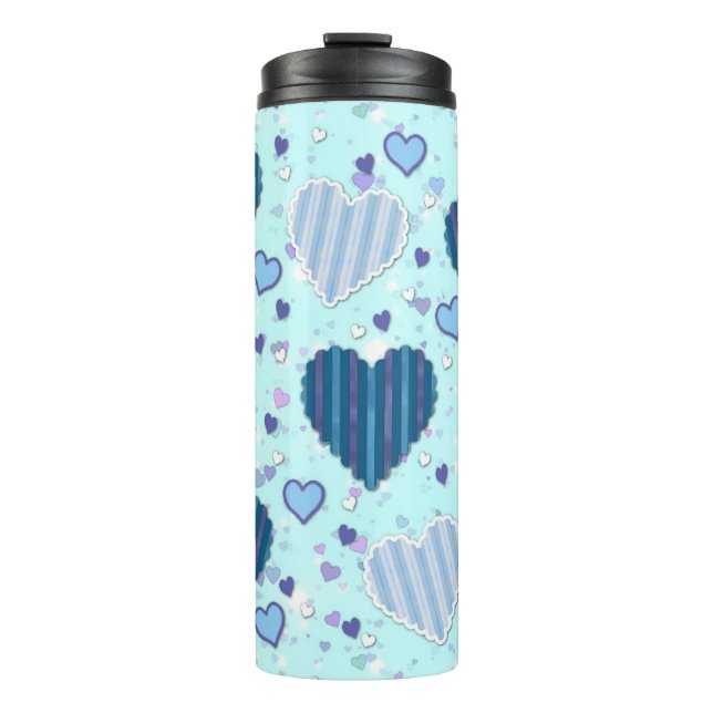 Vaso de Corazones Azules Lindos (Anverso)