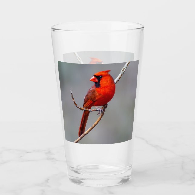 Vaso de cristal cardinal septentrional (Anverso)
