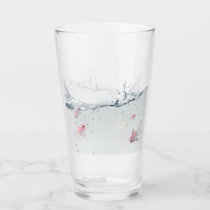Vaso de cristal con peces