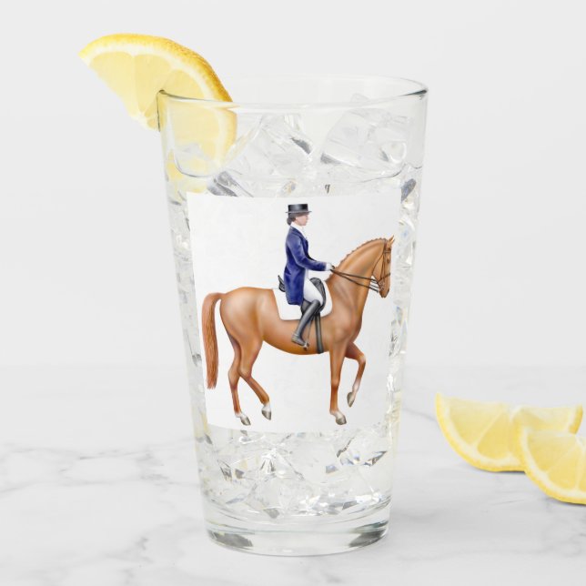Vaso de cristal ecuestre del caballo del Dressage (Anverso (hielo))