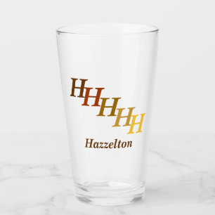 Vaso de cristal - iniciales y nombre caminados en