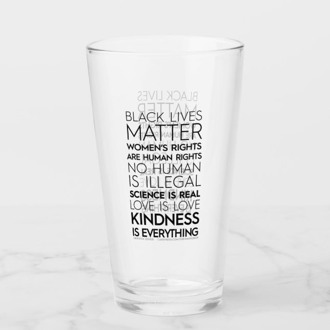 Vaso de cristal #KindnessisEverything (Anverso)