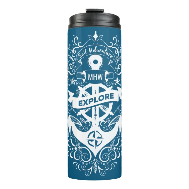 Vaso de encargo del monograma del ancla decorativa (Anverso)