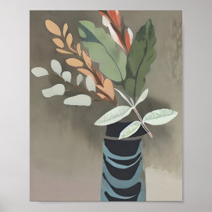 Vaso de hojas arte minimalista 