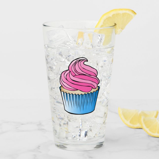 Vaso de magdalena rosa (Reverso (hielo))