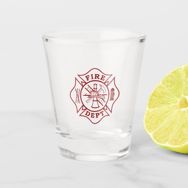 Vaso de medida de la cruz maltesa del bombero (Anverso)