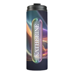 Vaso de nombre de vidrio líquido personalizado   M