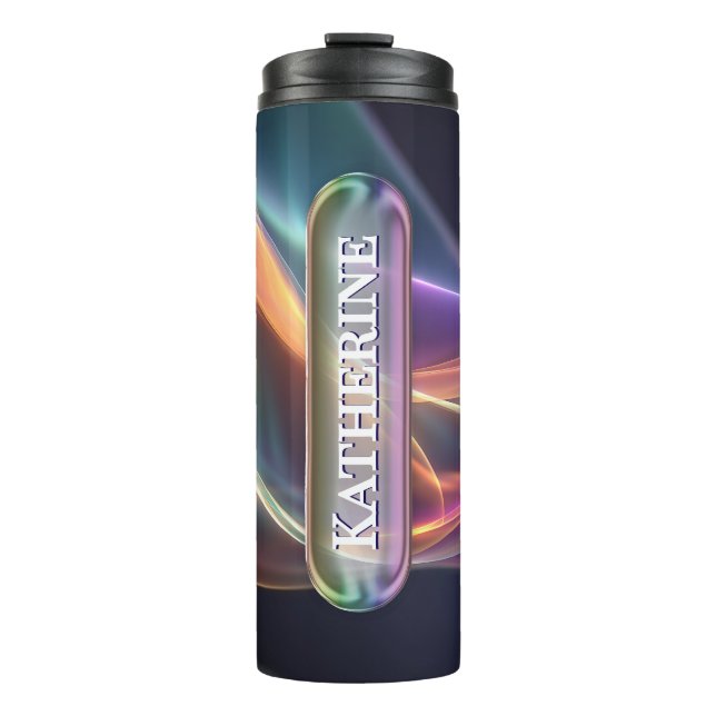 Vaso de nombre de vidrio líquido personalizado | M (Anverso)