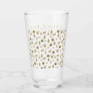 Vaso de oro del vidrio del navidad