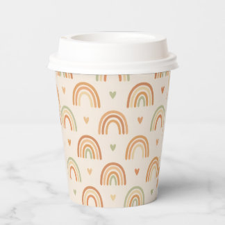 Vaso de papel arcoíris boho