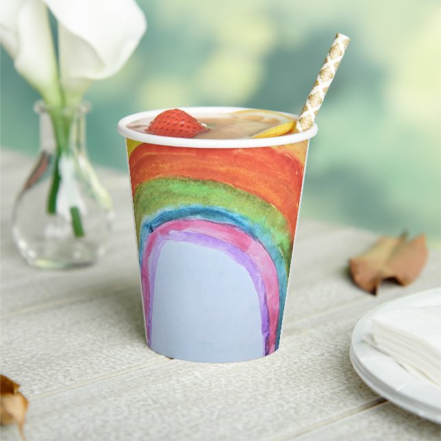 Vaso de papel auténtico para fiesta de arcoíris co (in situ)