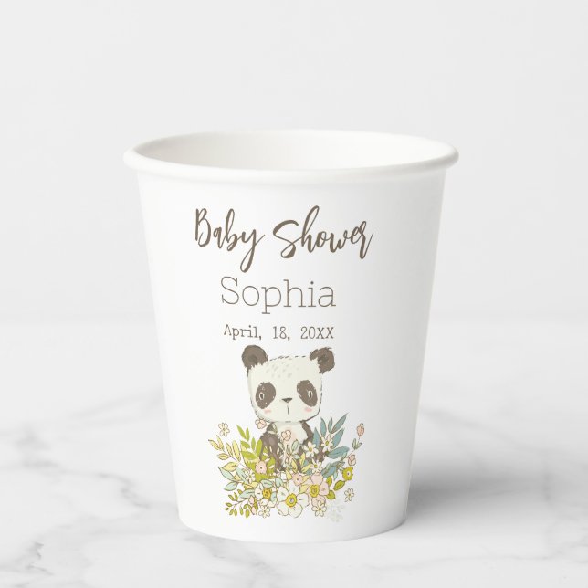 Vaso de papel Baby Shower Panda (Anverso)