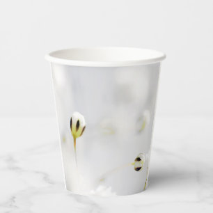 Vaso de papel con estampado de flores blancas eleg