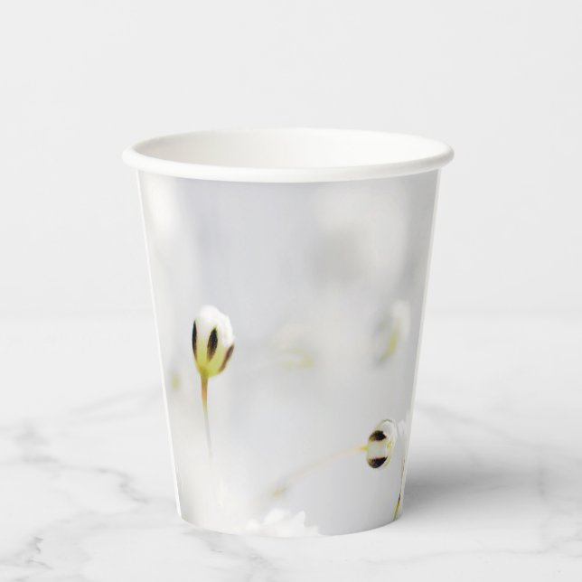 Vaso de papel con estampado de flores blancas eleg (Anverso)
