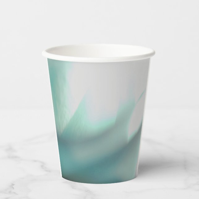 Vaso de papel con estampado verde calmante (Anverso)