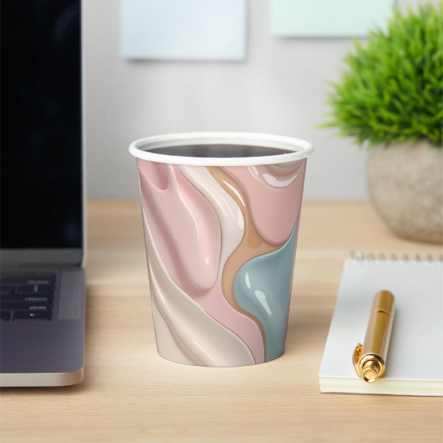 Vaso de papel con gráfico abstracto elegante (in situ)