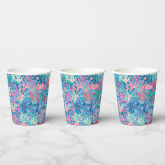 Vaso de papel con gráfico elegante