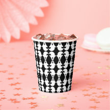 Vaso de papel con patrón de fantasma reflejado