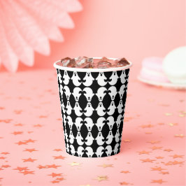 Vaso de papel con patrón de fantasma reflejado