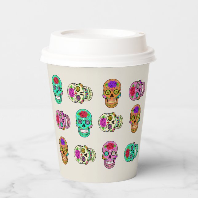 Vaso de papel de Calaveras de Azúcar (Anverso)