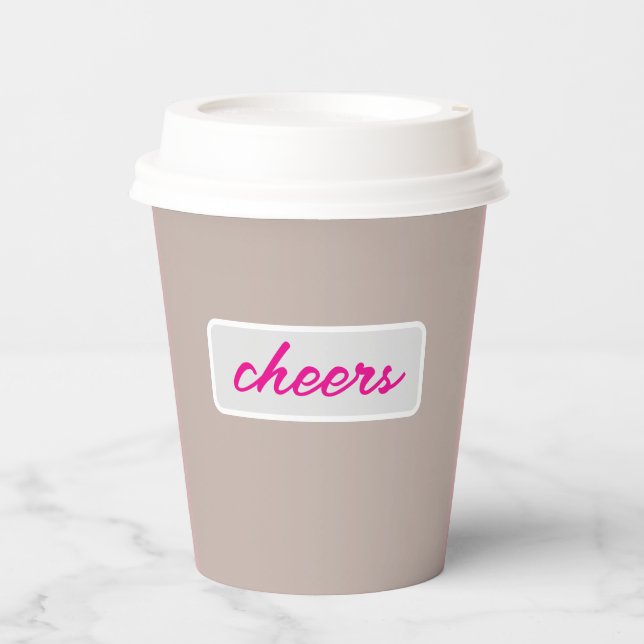 Vaso de papel de color rosa suave - Perfecto para  (Anverso)