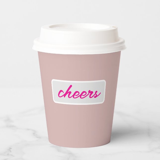 Vaso de papel de color rosa suave - Perfecto para  (Anverso)