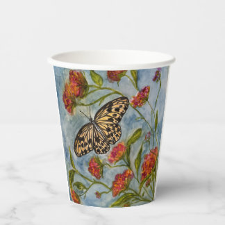 Vaso de papel de cumpleaños de mariposa dulce para