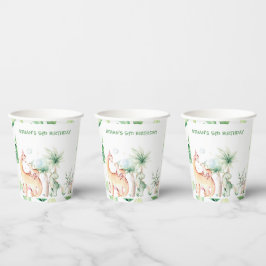 Vaso de papel de dinosaurio personalizado
