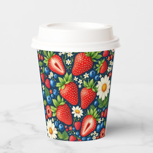 Vaso de papel de diseñador con tapa (Anverso)