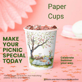 Vaso de papel de diseño de picnic
