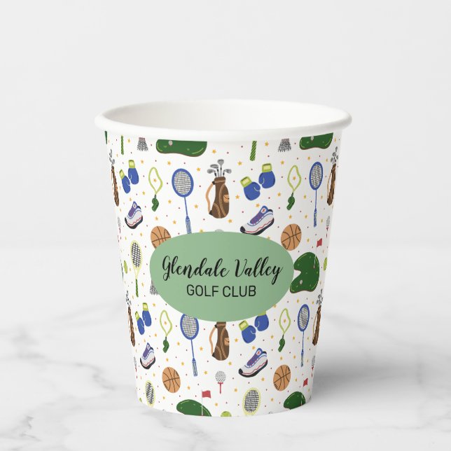 Vaso de papel de fiesta con tema de golf personali (Anverso)