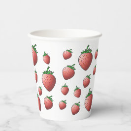 Vaso de papel de fresa