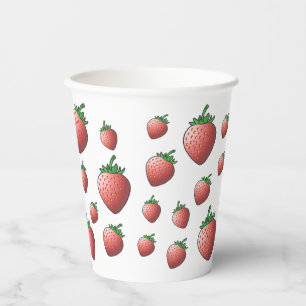 Vaso de papel de fresa