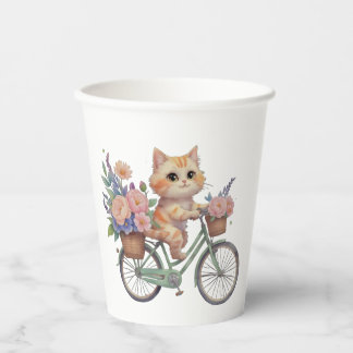 Vaso de Papel de Gato Adorable – Diseño de Fiesta